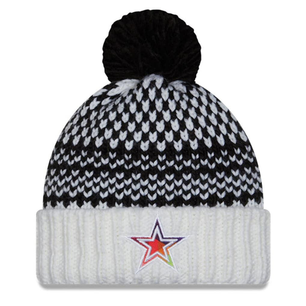 Dallas Cowboys New Era Women's 2023 NFL Crucial Catch Cuffed Pom Knit Hat Black/White | NFL