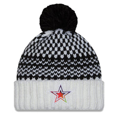 Dallas Cowboys New Era Women's 2023 NFL Crucial Catch Cuffed Pom Knit Hat Black/White | NFL