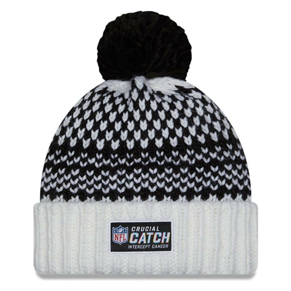 Dallas Cowboys New Era Women's 2023 NFL Crucial Catch Cuffed Pom Knit Hat Black/White | NFL