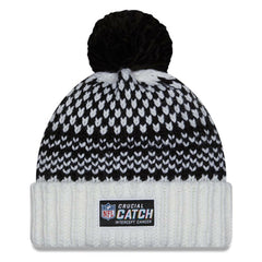 Dallas Cowboys New Era Women's 2023 NFL Crucial Catch Cuffed Pom Knit Hat Black/White | NFL