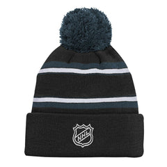 Vegas Golden Knights Youth Jacquard Cuffed Knit Hat with Pom - Black - NHL