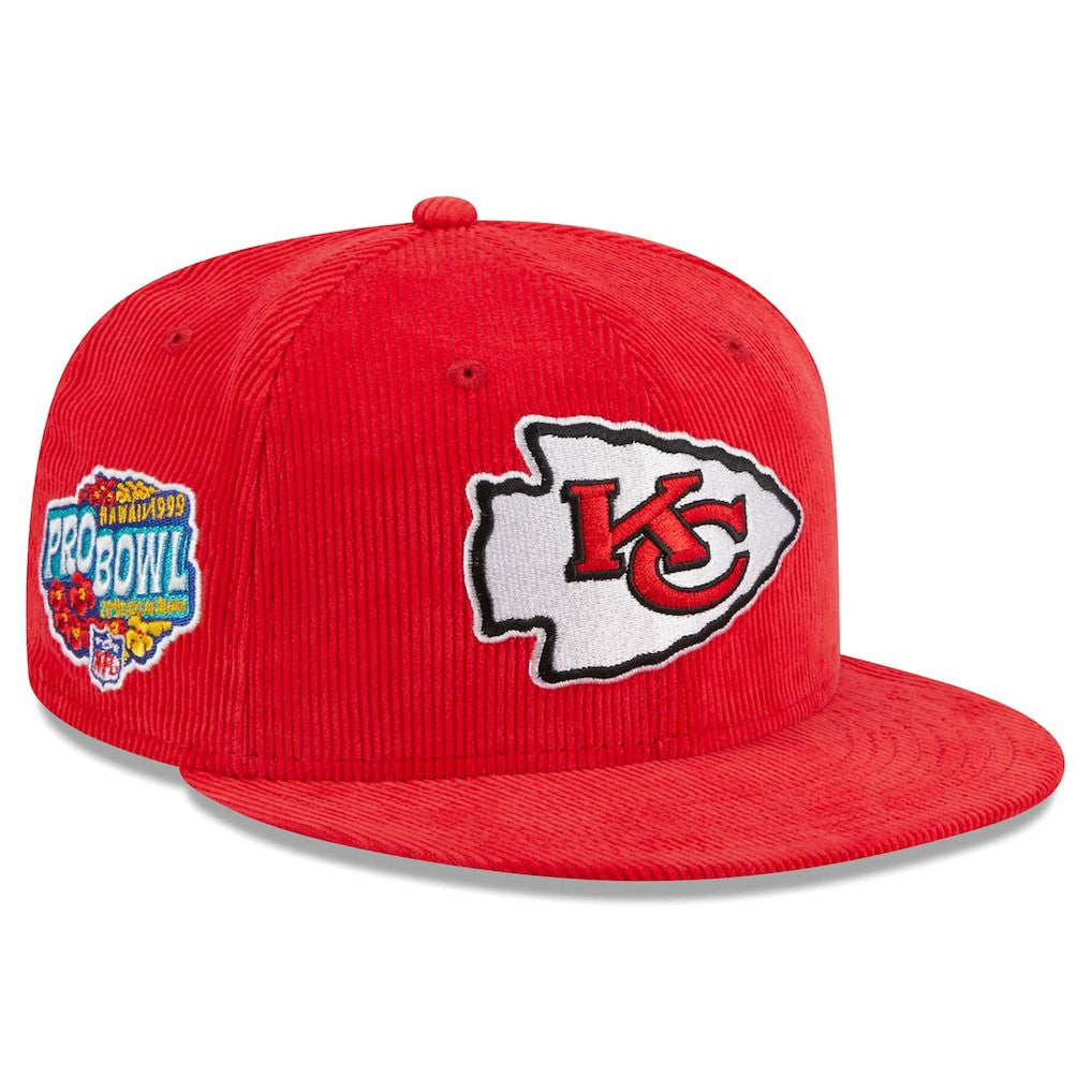 Kansas City Chiefs New Era Throwback Cord 59FIFTY Fitted Hat Red | NFL