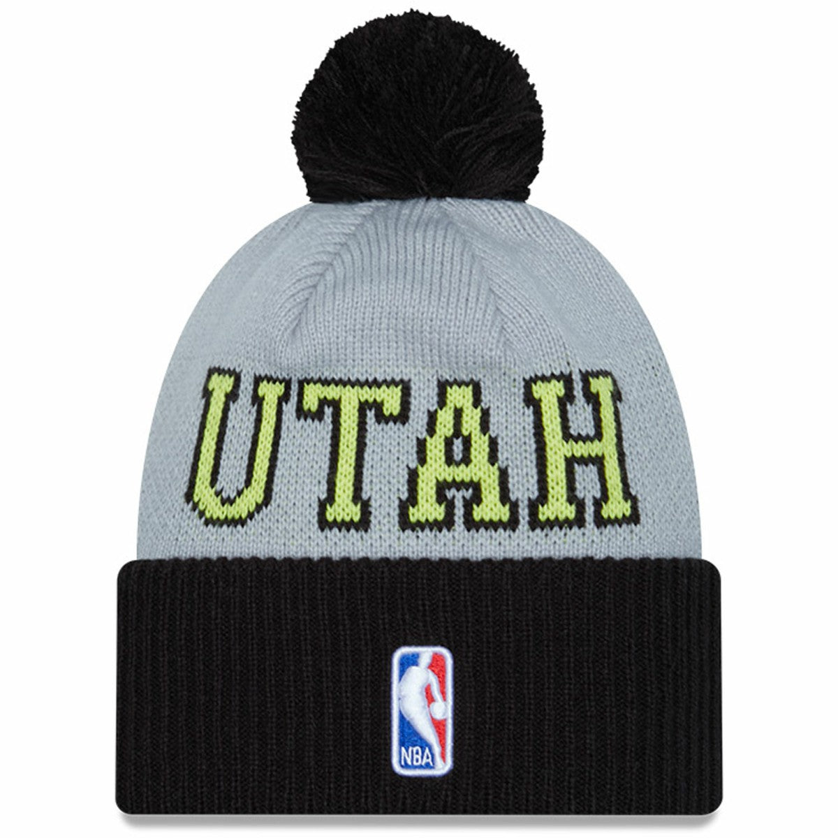 Utah Jazz Tip-Off Two-Tone Cuffed Knit Hat with Pom Black/Gray - NBA