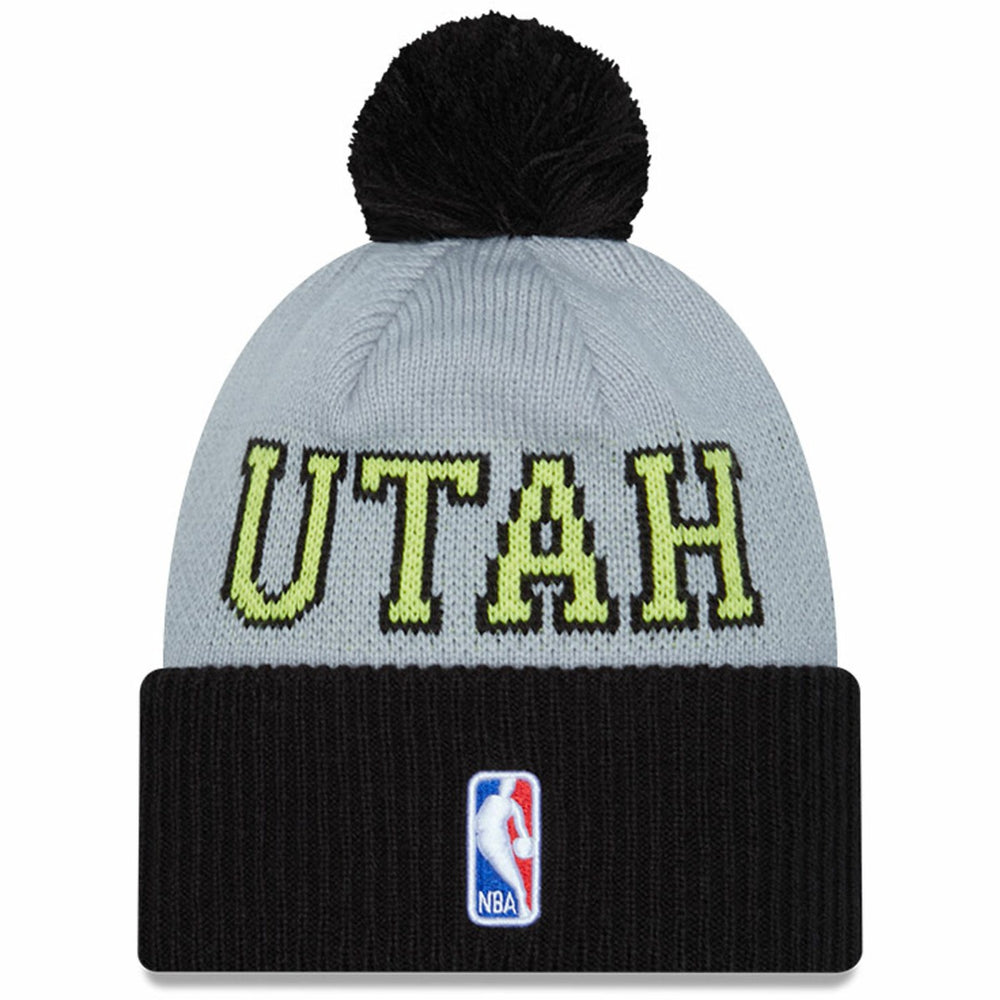 Utah Jazz Tip-Off Two-Tone Cuffed Knit Hat with Pom Black/Gray - NBA