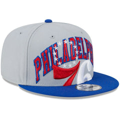 Philadelphia 76ers Tip-Off Two-Tone 9FIFTY Snapback Hat Gray/Royal - NBA
