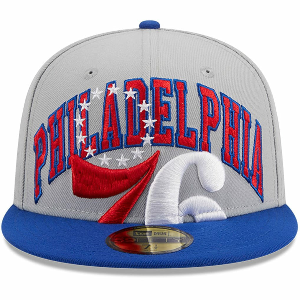 Philadelphia 76ers Tip-Off Two-Tone 59FIFTY Fitted Hat Gray/Royal - NBA