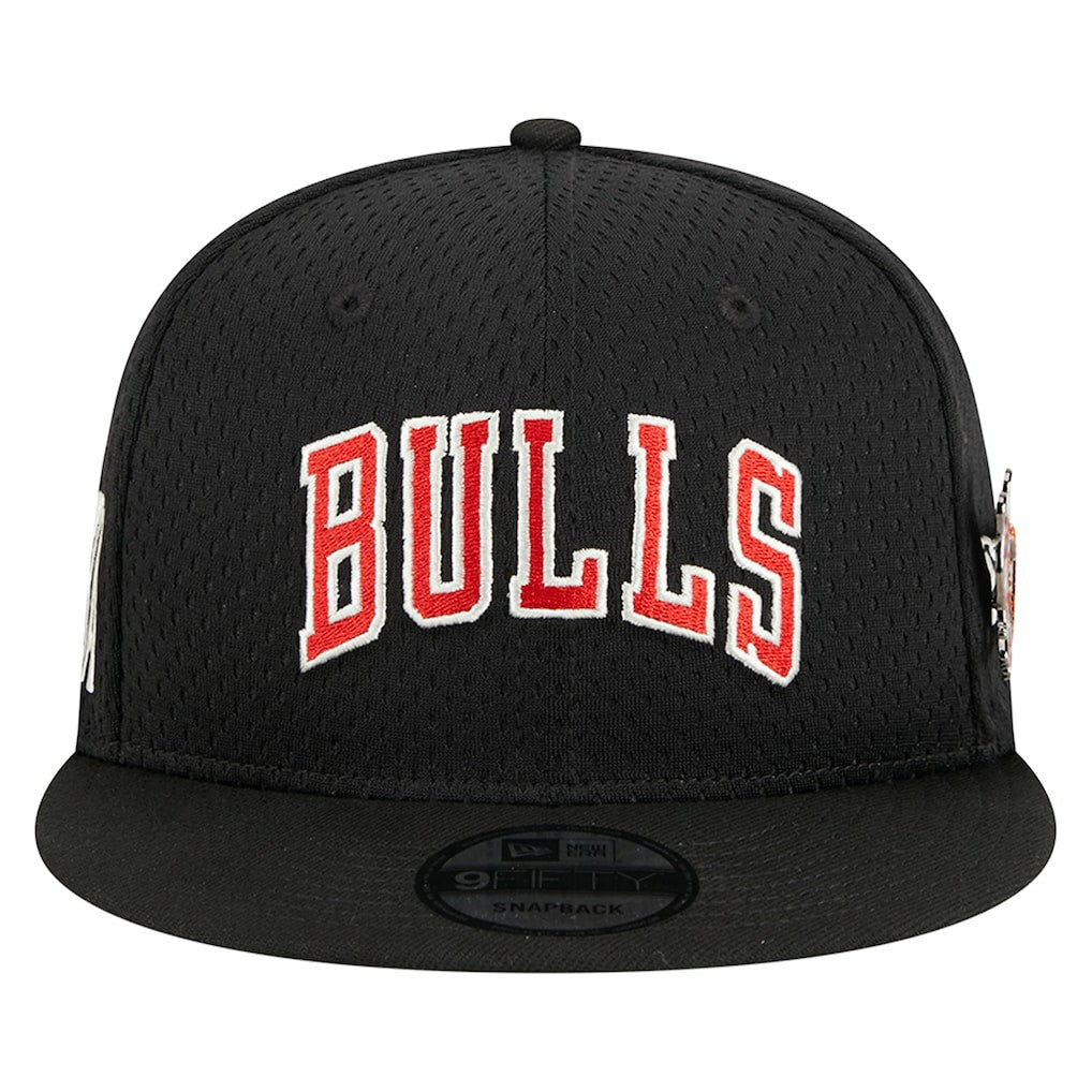 Chicago Bulls Post-Up Pin Mesh 9FIFTY Snapback Hat Black - NBA