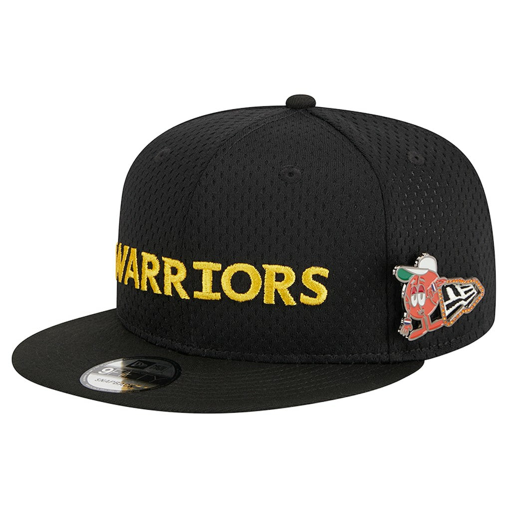 Golden State Warriors Post-Up Pin Mesh 9FIFTY Snapback Hat Black - NBA