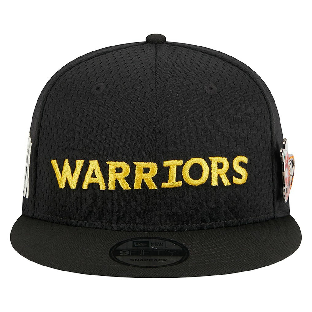 Golden State Warriors Post-Up Pin Mesh 9FIFTY Snapback Hat Black - NBA