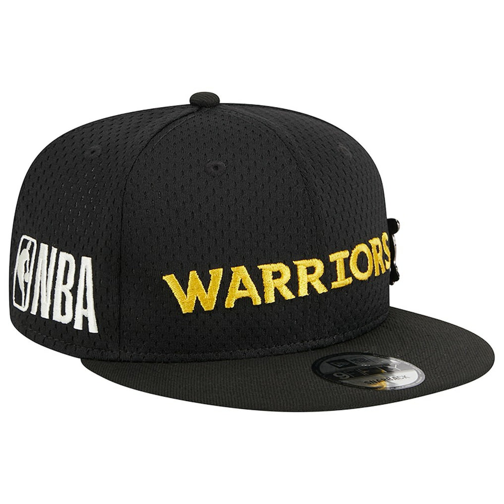 Golden State Warriors Post-Up Pin Mesh 9FIFTY Snapback Hat Black - NBA