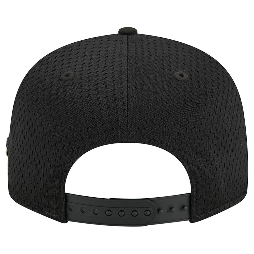 Golden State Warriors Post-Up Pin Mesh 9FIFTY Snapback Hat Black - NBA