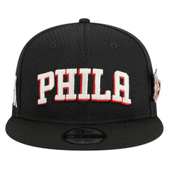 Philadelphia 76ers Post-Up Pin Mesh 9FIFTY Snapback Hat Black - NBA