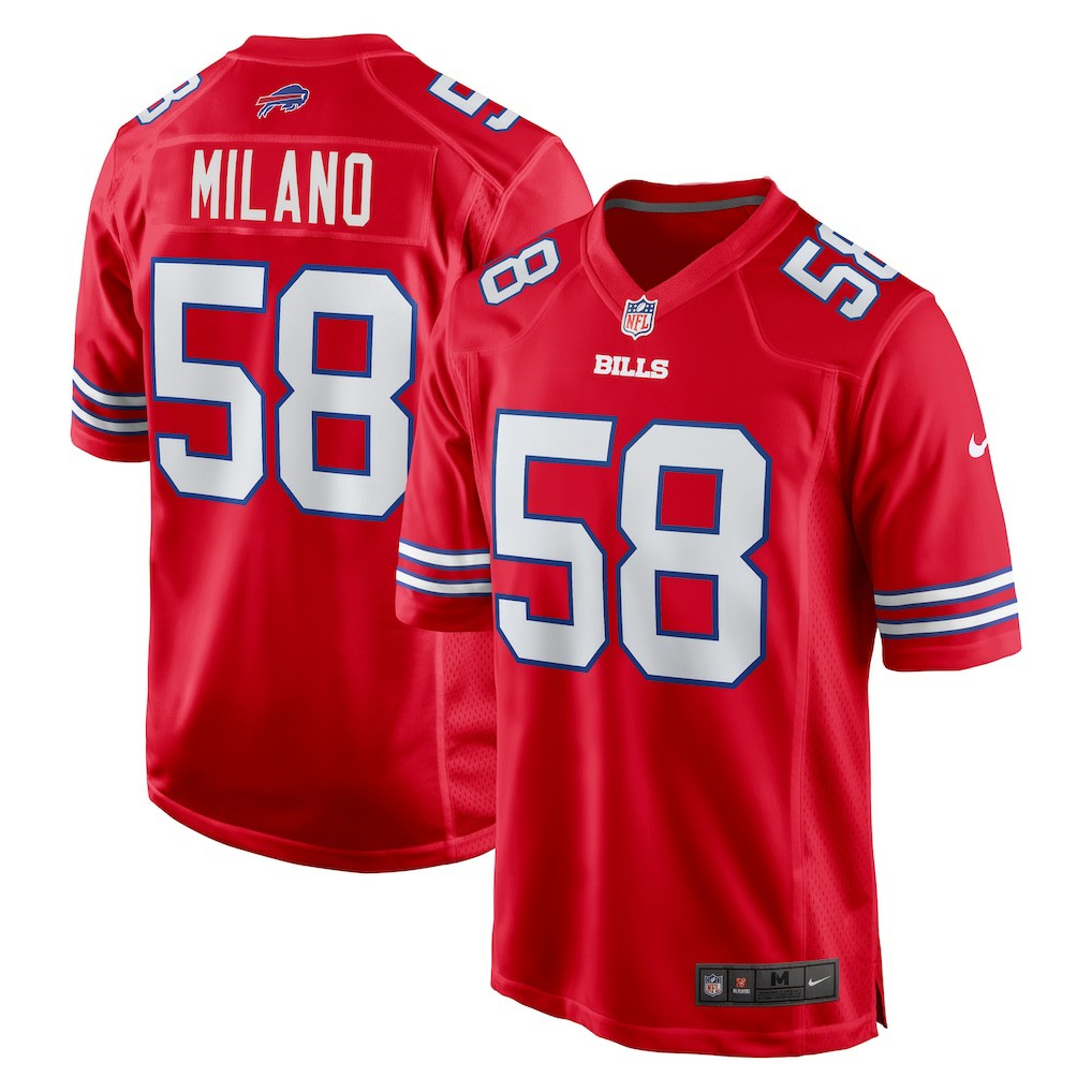 Matt Milano Buffalo Bills Alternate Game Jersey Red | Nike for Sale