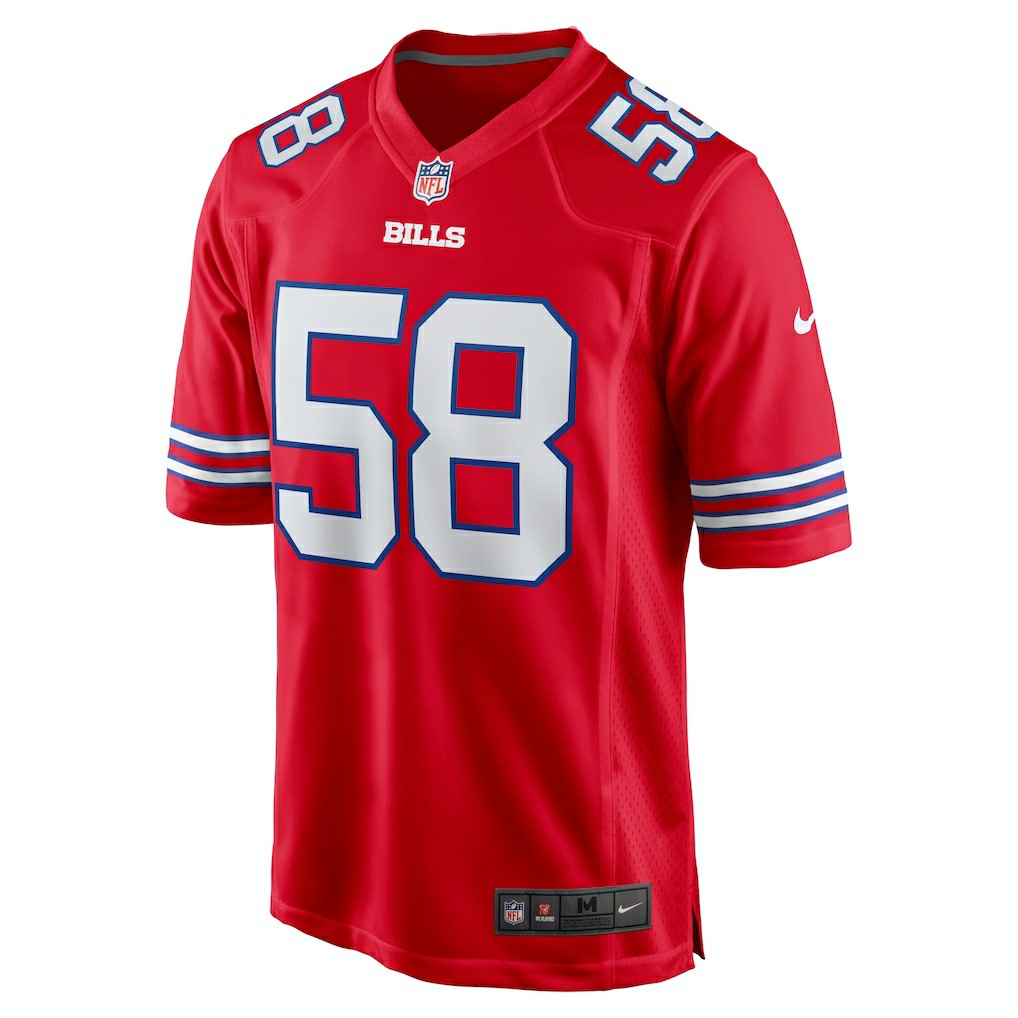 Matt Milano Buffalo Bills Alternate Game Jersey Red | Nike for Sale