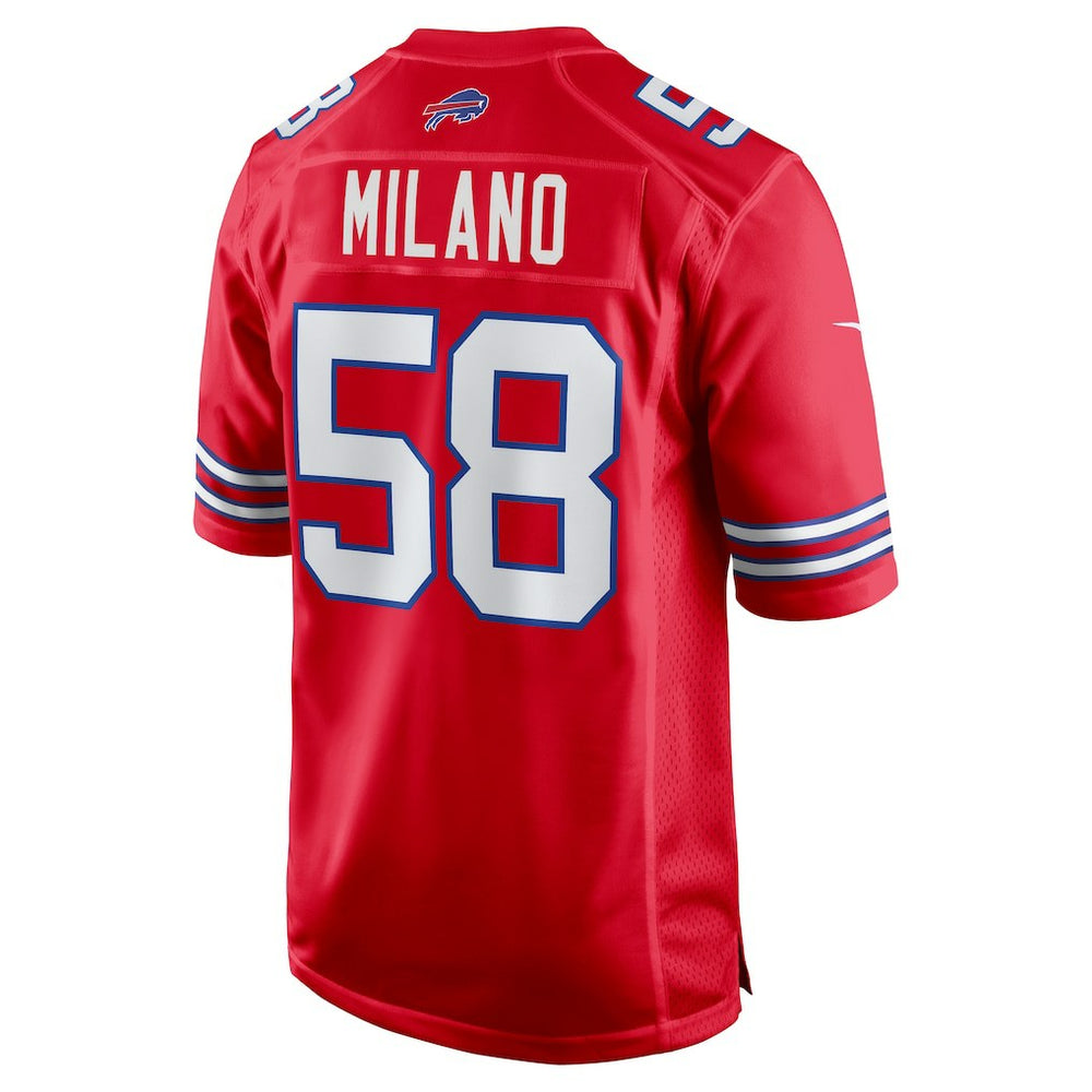 Matt Milano Buffalo Bills Alternate Game Jersey Red | Nike for Sale