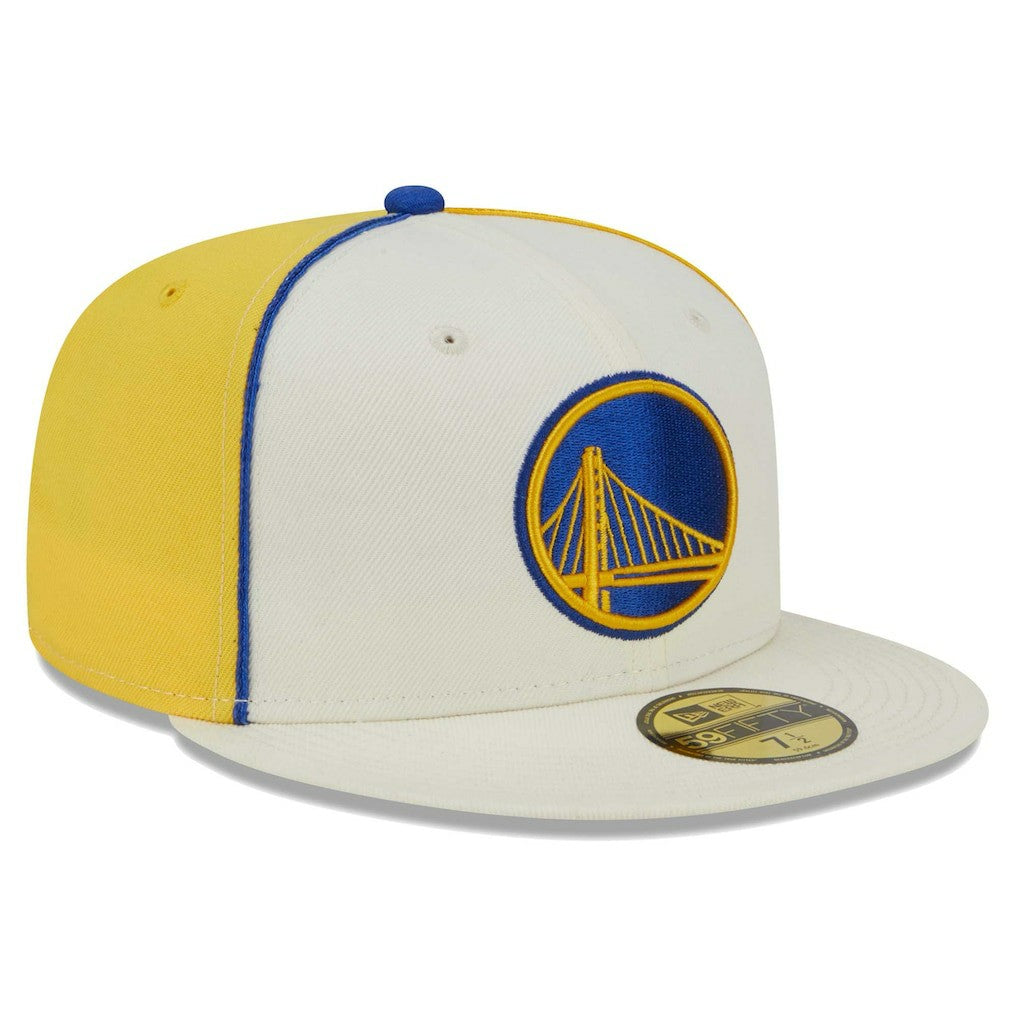 Golden State Warriors Piped Pop Panel 59FIFTY Fitted Hat Cream - NBA