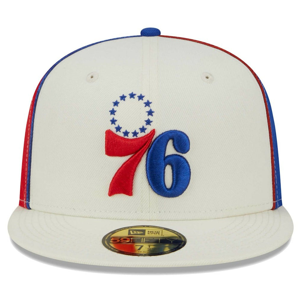 Philadelphia 76ers Piped Pop Panel 59FIFTY Fitted Hat Cream - NBA