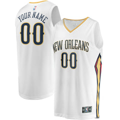 New Orleans Pelicans Youth Fast Break Replica Custom Jersey Association Edition White - NBA