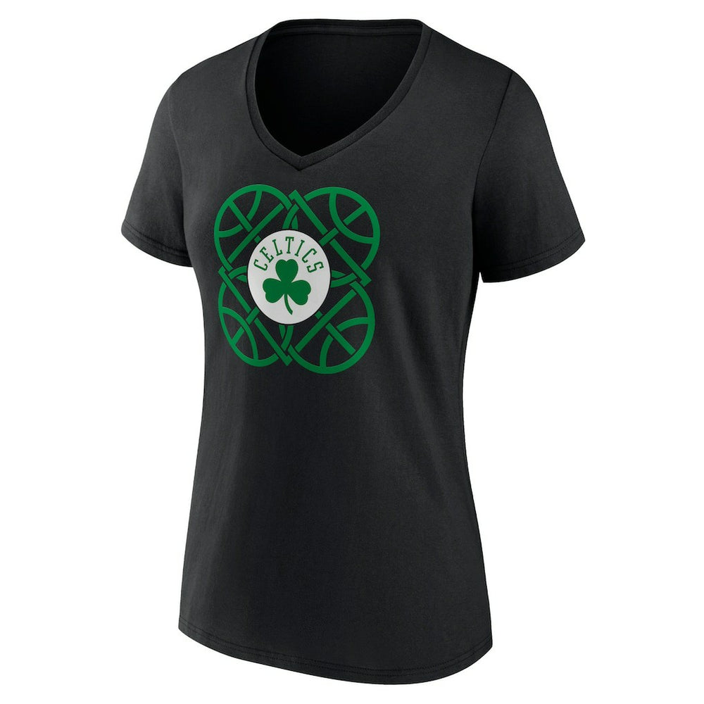 Boston Celtics Women's Team Pride V-Neck T-Shirt Black - NBA