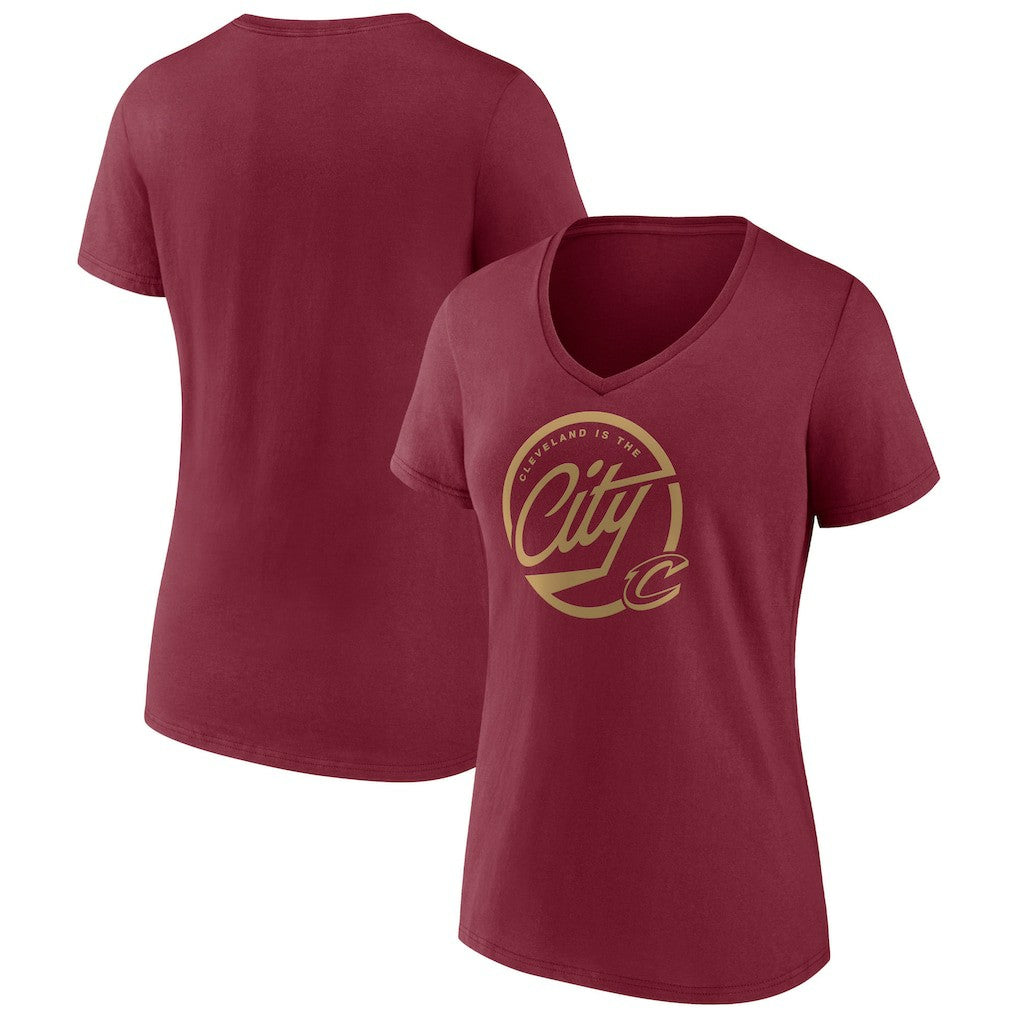 Cleveland Cavaliers Women's Team Pride V-Neck T-Shirt Wine - NBA