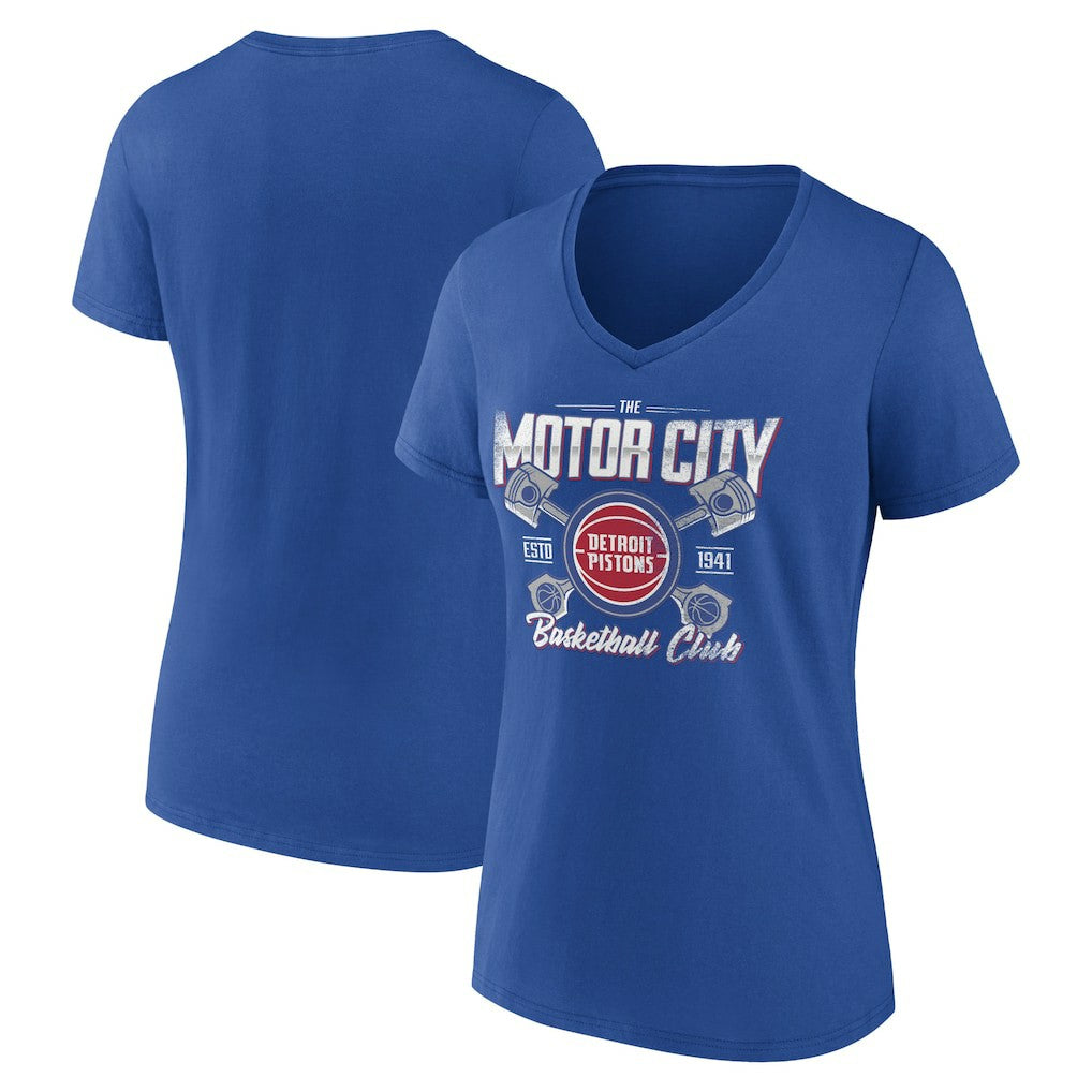 Detroit Pistons Women's Team Pride V-Neck T-Shirt Blue - NBA