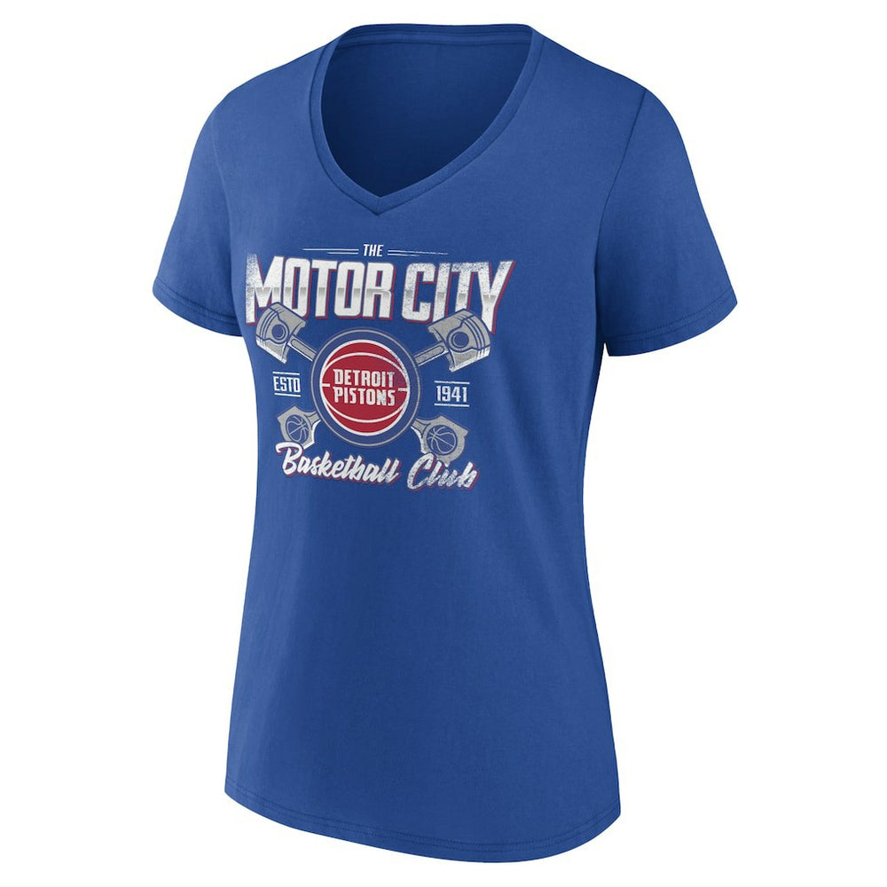Detroit Pistons Women's Team Pride V-Neck T-Shirt Blue - NBA