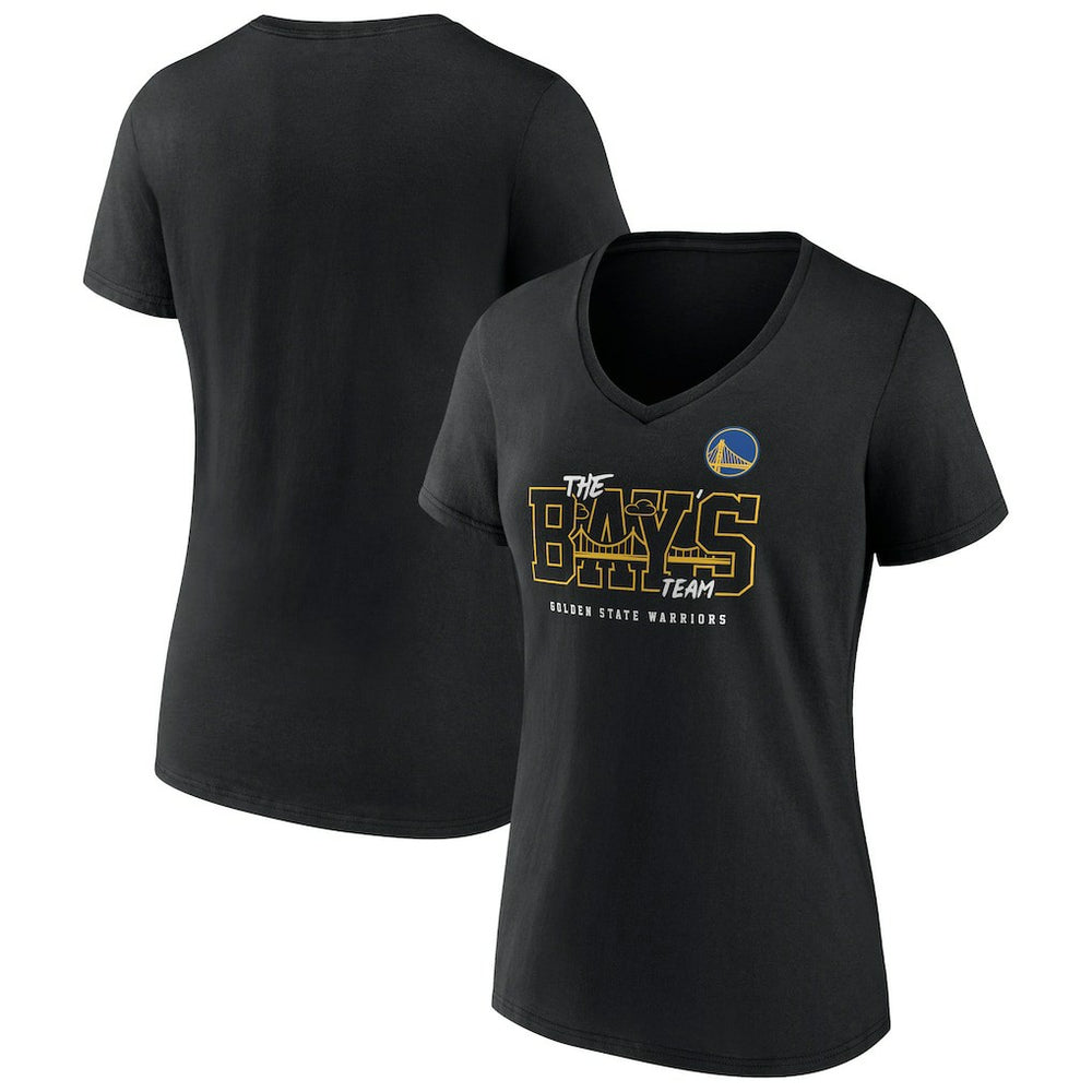 Golden State Warriors Women's Team Pride V-Neck T-Shirt Black - NBA
