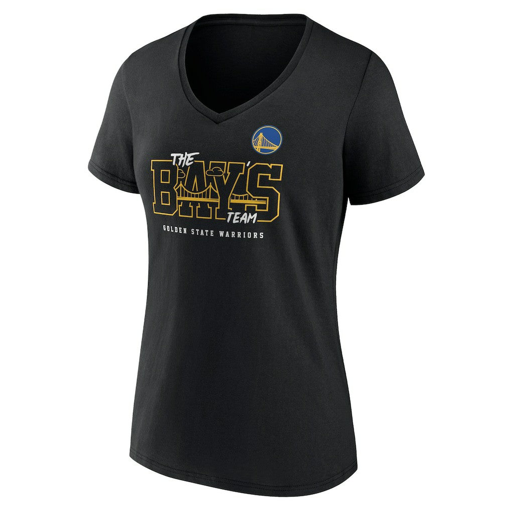 Golden State Warriors Women's Team Pride V-Neck T-Shirt Black - NBA