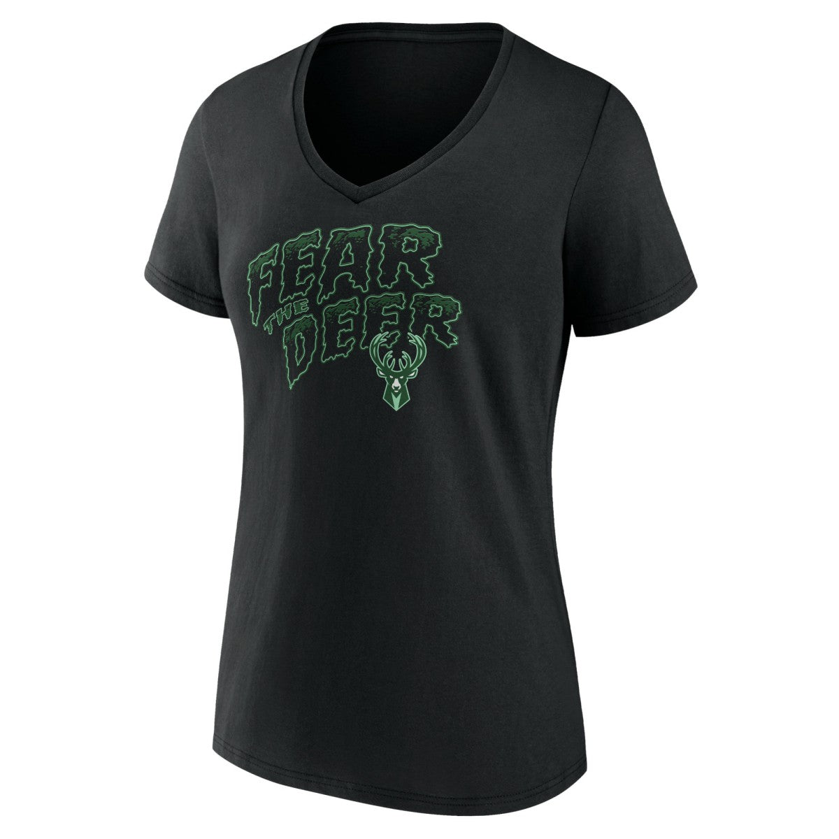 Milwaukee Bucks Women's Team Pride V-Neck T-Shirt Black - NBA