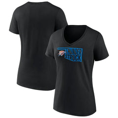 Oklahoma City Thunder Women's Team Pride V-Neck T-Shirt Black - NBA