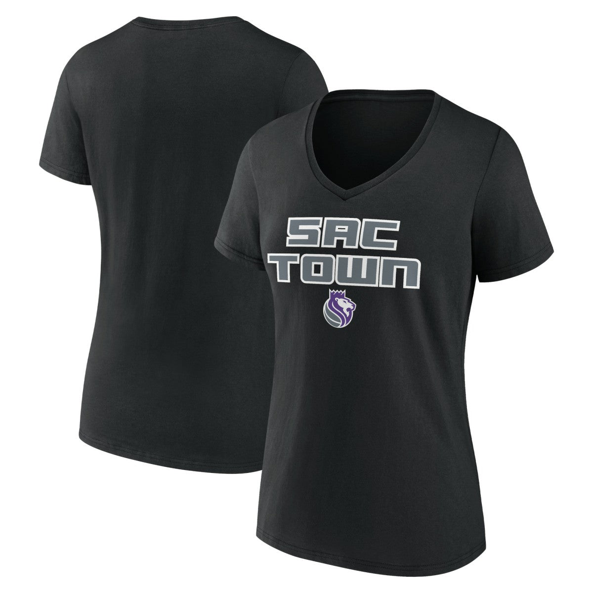 Sacramento Kings Women's Team Pride V-Neck T-Shirt Black - NBA