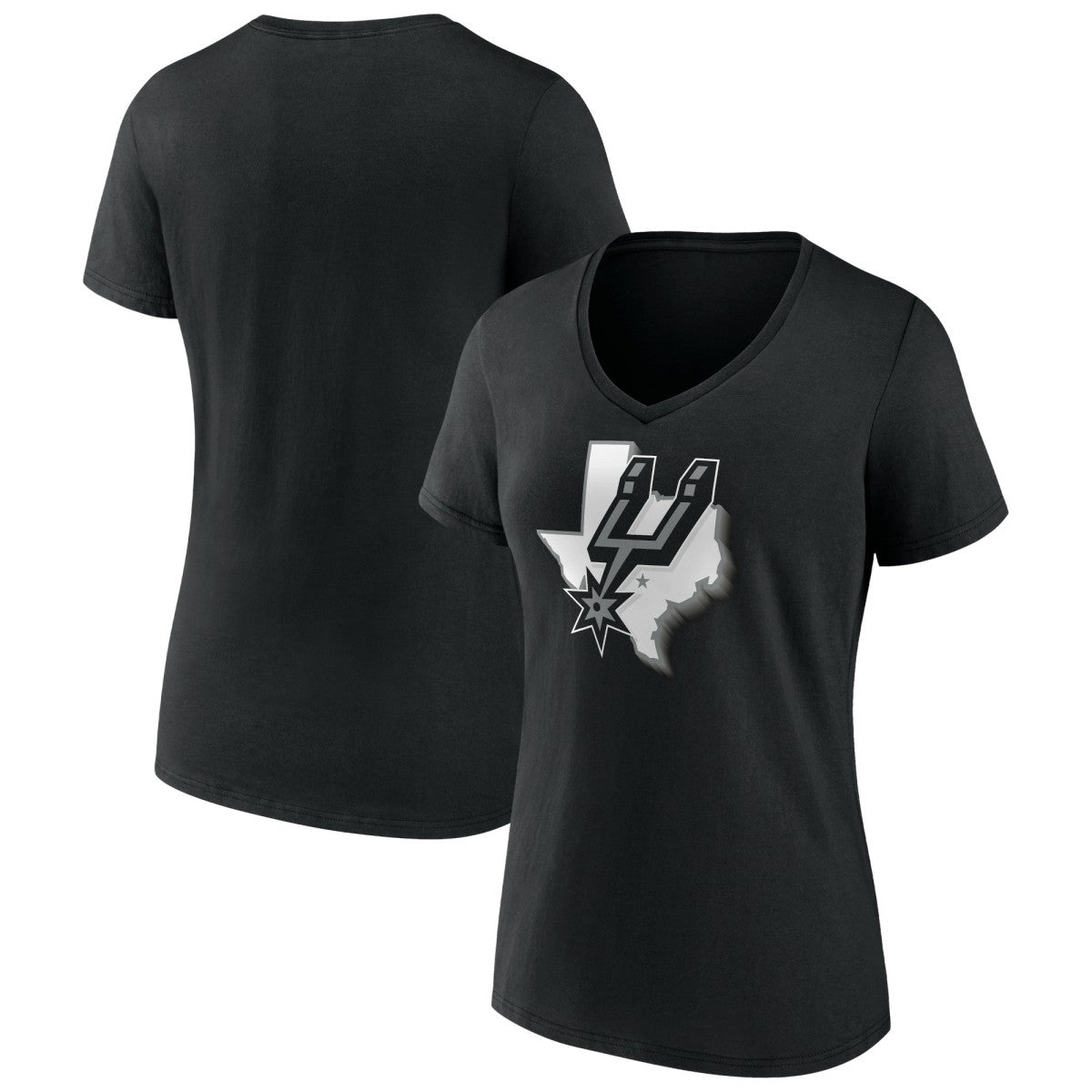 San Antonio Spurs Women's Team Pride V-Neck T-Shirt Black - NBA