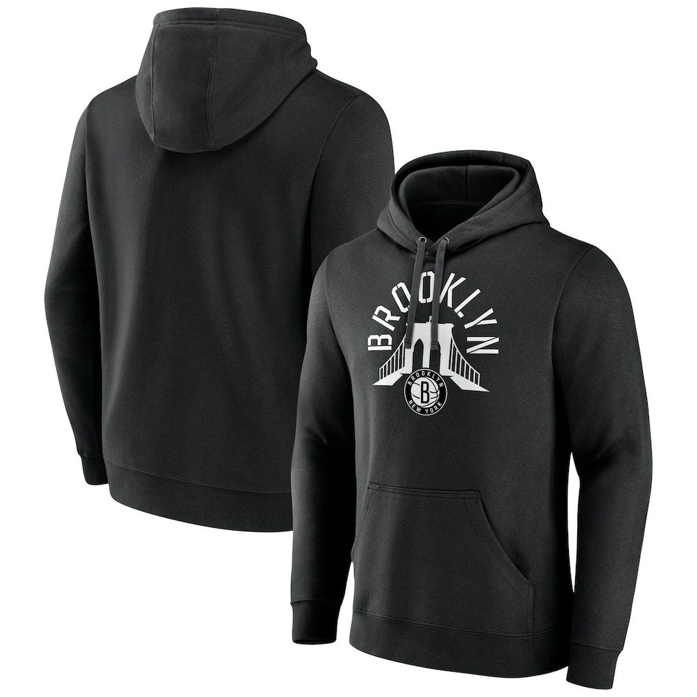 Brooklyn Nets Announcer Pullover Hoodie Black - NBA