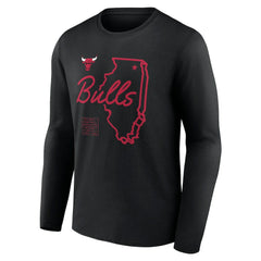 Chicago Bulls Announcer Long Sleeve T-Shirt Black - NBA
