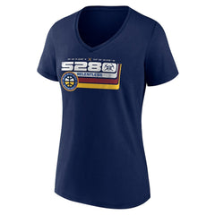 Denver Nuggets Women's Announcer V-Neck T-Shirt Navy - NBA