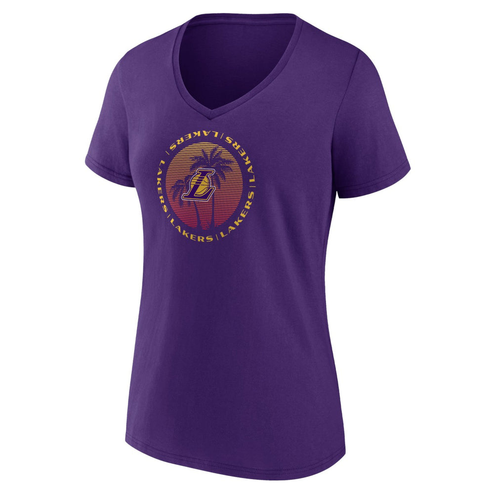Los Angeles Lakers Women's Announcer V-Neck T-Shirt Purple - NBA
