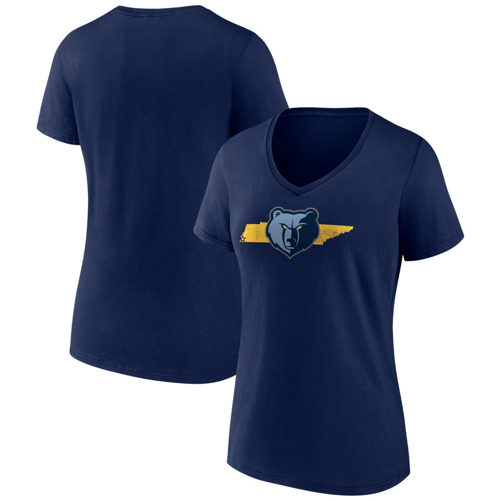 Memphis Grizzlies Women's Announcer V-Neck T-Shirt Navy - NBA