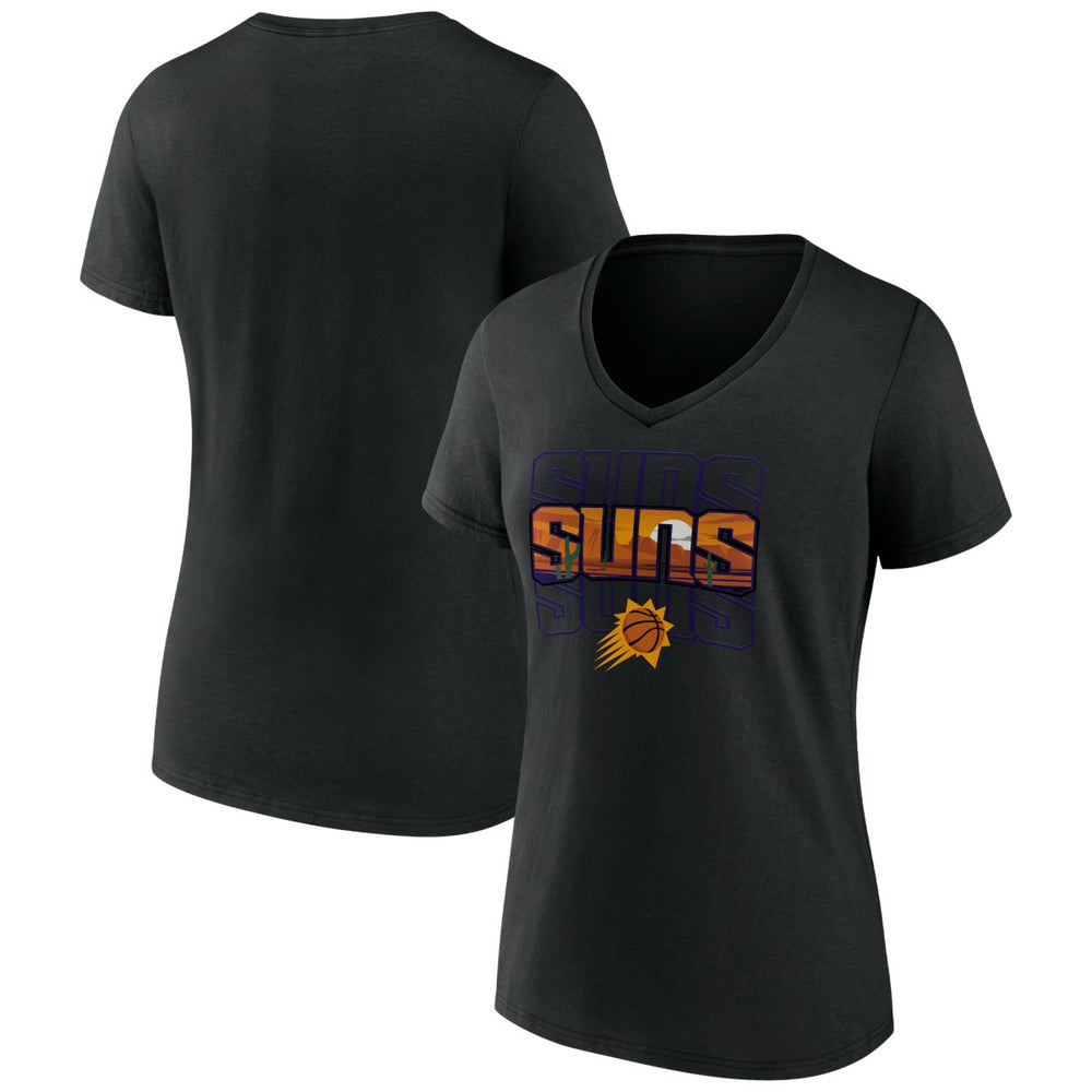 Phoenix Suns Women's Announcer V-Neck T-Shirt Black - NBA