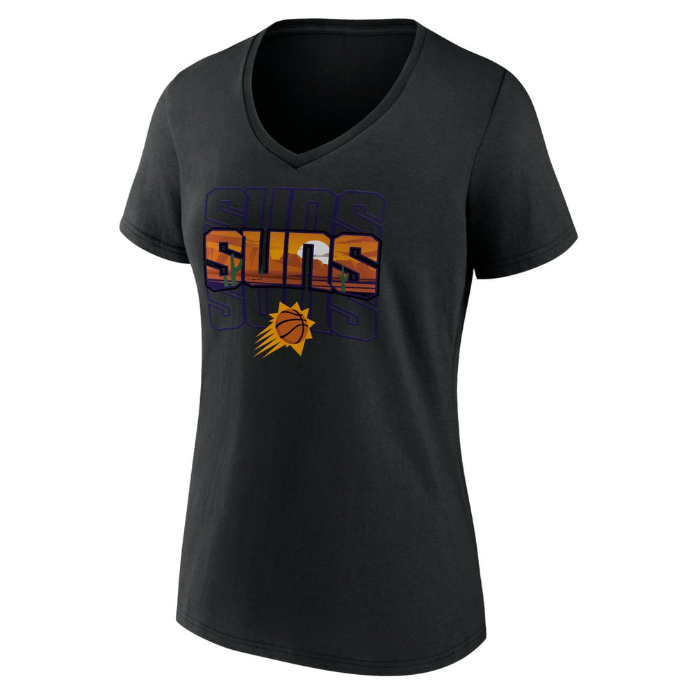 Phoenix Suns Women's Announcer V-Neck T-Shirt Black - NBA