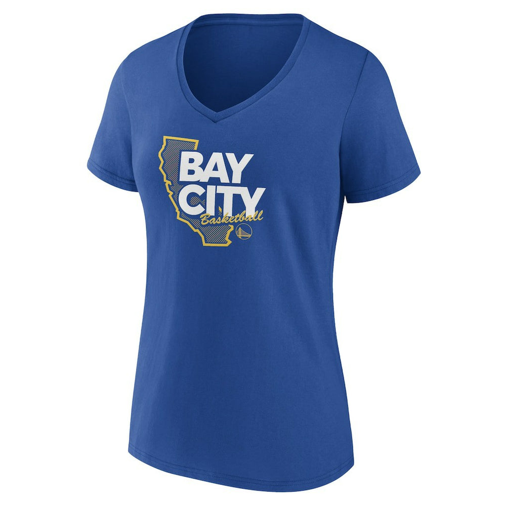 Golden State Warriors Women's Huddle V-Neck T-Shirt Royal - NBA