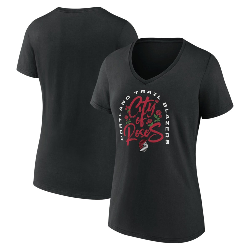 Portland Trail Blazers Women's Huddle V-Neck T-Shirt Black - NBA