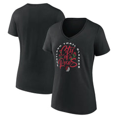 Portland Trail Blazers Women's Huddle V-Neck T-Shirt Black - NBA