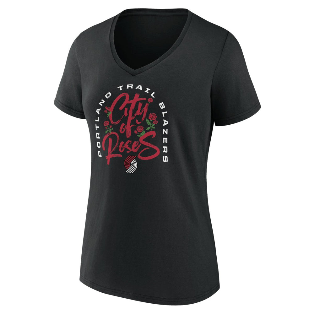 Portland Trail Blazers Women's Huddle V-Neck T-Shirt Black - NBA