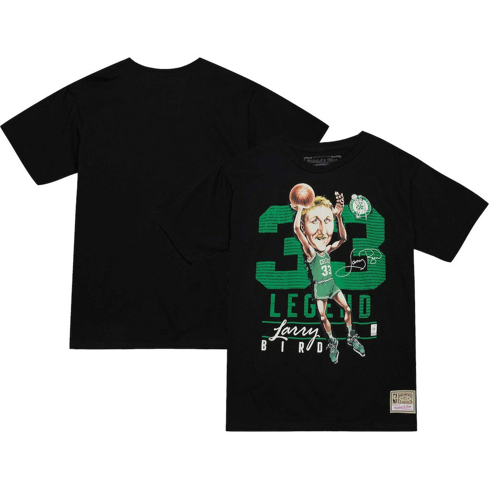 Larry Bird Boston Celtics Hardwood Classics Caricature T-Shirt Black - NBA