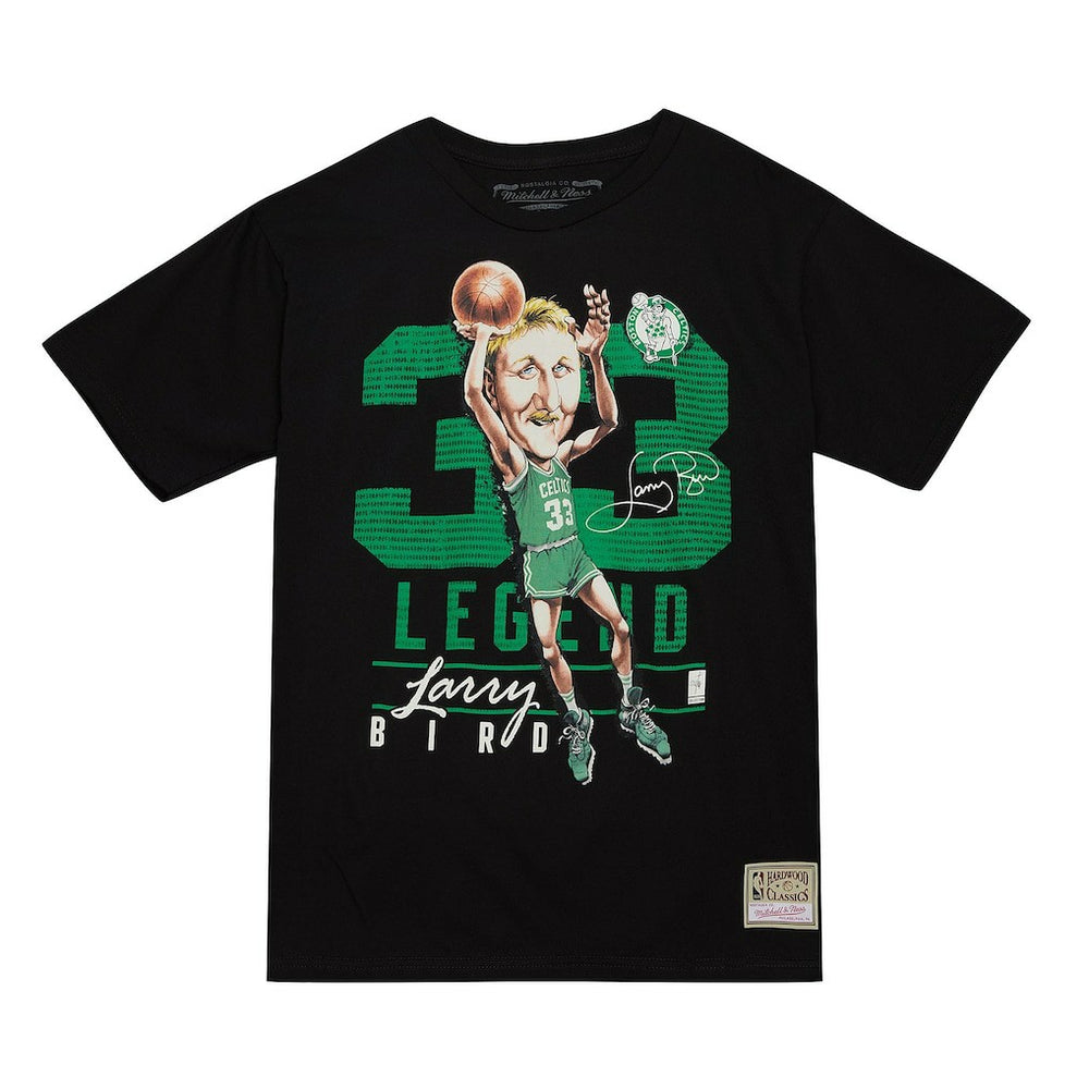 Larry Bird Boston Celtics Hardwood Classics Caricature T-Shirt Black - NBA