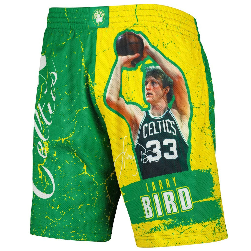 Larry Bird Boston Celtics Hardwood Classics Player Burst Shorts Kelly Green - NBA