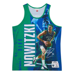 Dirk Nowitzki Dallas Mavericks Hardwood Classics Player Burst Tank Top Blue - NBA