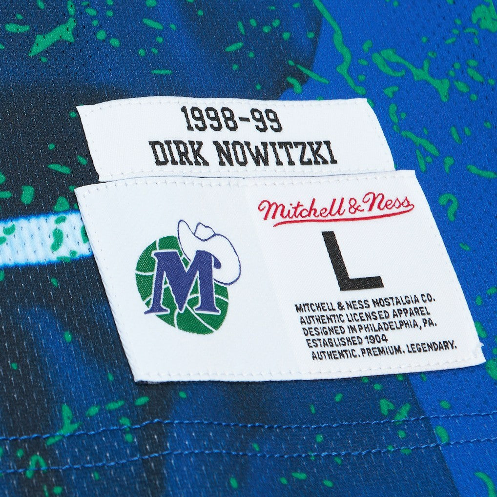 Dirk Nowitzki Dallas Mavericks Hardwood Classics Player Burst Tank Top Blue - NBA