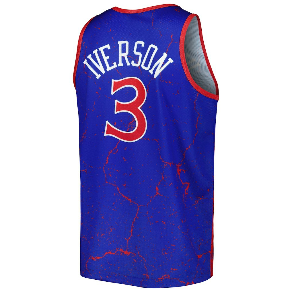 Allen Iverson Philadelphia 76ers 1996-97 Hardwood Classics Player Burst Tank Top Royal - NBA