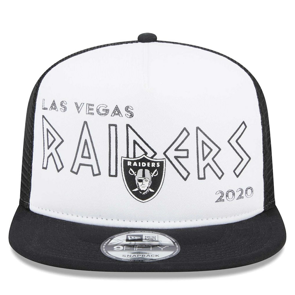 Las Vegas Raiders New Era Banger 9FIFTY Trucker Snapback Hat White/Black | NFL